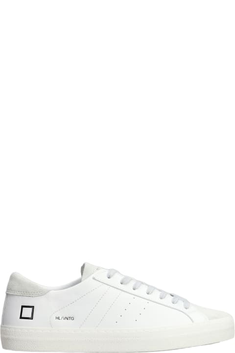 D.A.T.E. Sneakers for Men D.A.T.E. Hill Low Sneakers In White Suede And Leather