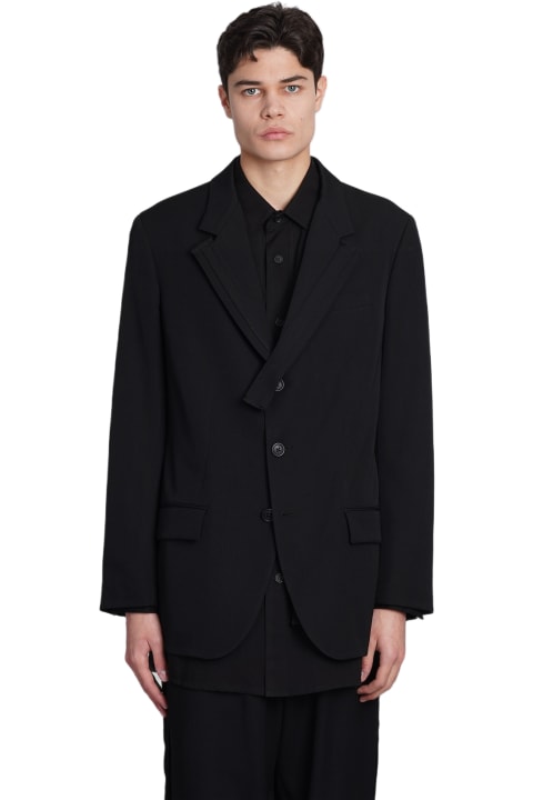 Yohji Yamamoto Coats & Jackets for Men Yohji Yamamoto Blazer In Black Wool