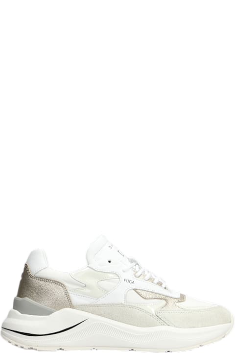 D.A.T.E. Shoes for Women D.A.T.E. Fuga Sneakers In White Suede And Leather