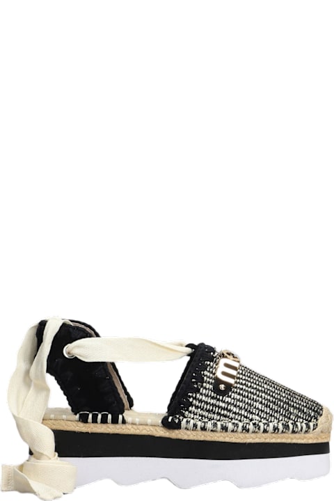 Mou Shoes for Women Mou Espa Sandal Espadrilles In Black Raffia