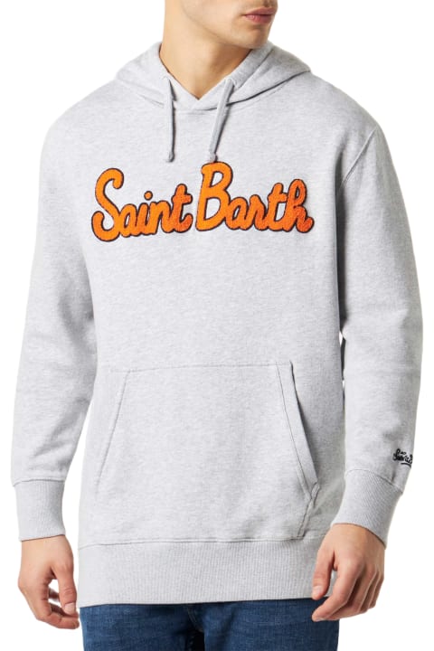 Homeware MC2 Saint Barth Man Cotton Hooded Sweatshirt With Patch