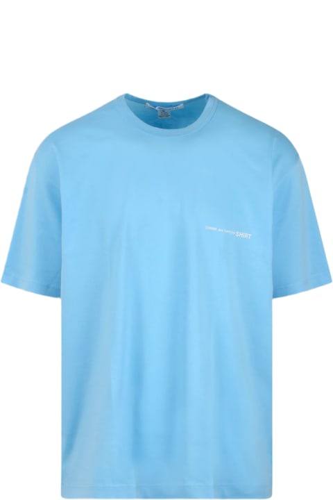 Comme des Garçons Shirt Topwear for Women Comme des Garçons Shirt Mens T-shirt Knit Sky Blue Cotton Oversize T-shirt With Chest Logo