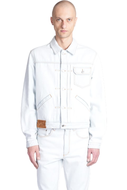 Bally Coats & Jackets for Men Bally Denim Jackets In Cyan Cotton