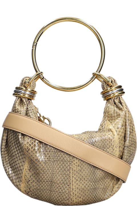 Chloé Hobo Bag Shoulder Bag In Beige Leather