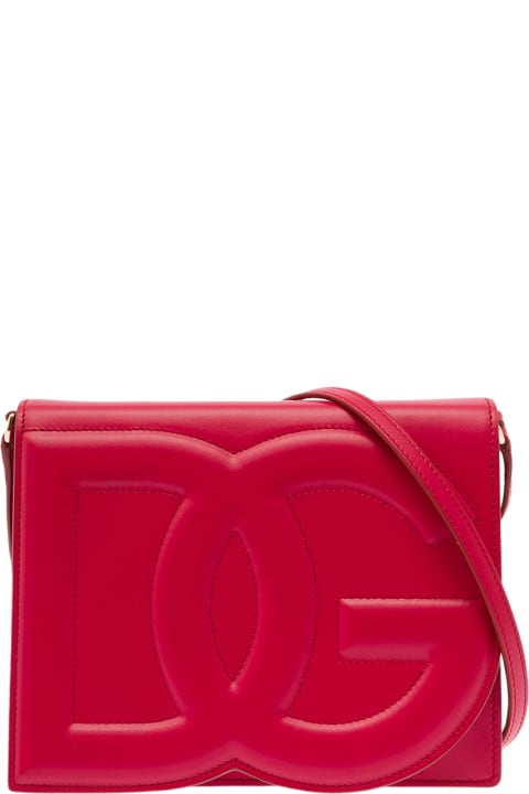 Shoulder Bags for Women Dolce & Gabbana 'dg Logo Bag' Red Crossbody Bag In Leather Woman