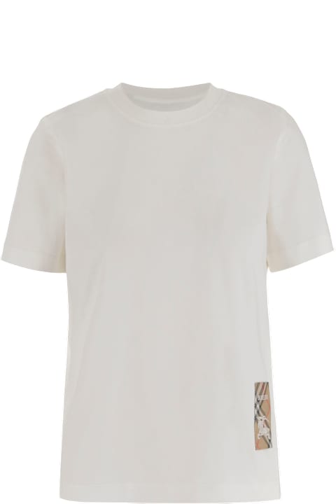 Burberry Topwear for Women Burberry Cotton T-shirt With Check Applique