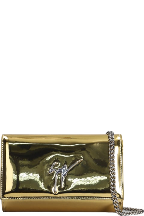 Giuseppe Zanotti Shoulder Bags for Women Giuseppe Zanotti Cleopatra Clutch In Gold Leather