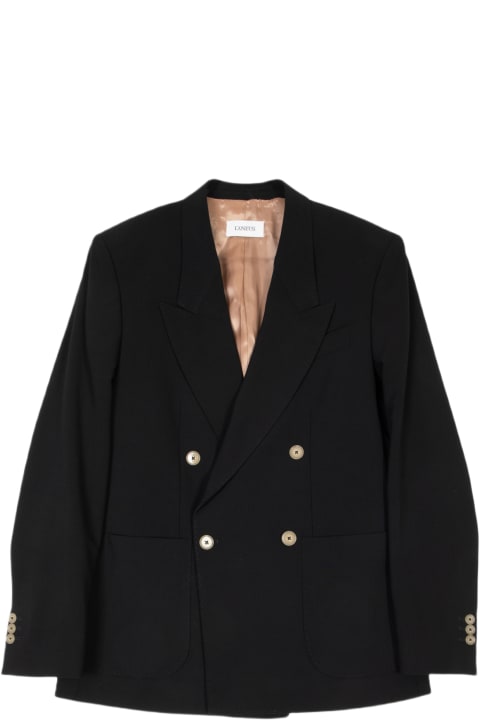 Coats & Jackets for Men Laneus Man Blazer Double-breasted Black Wool Blazer