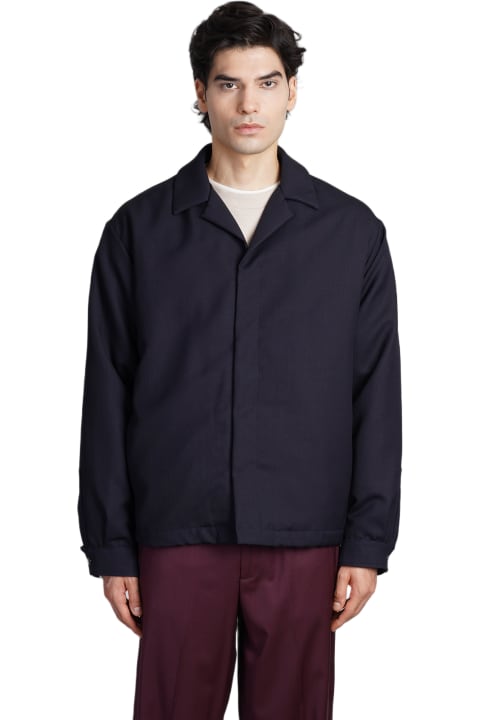 costumein Coats & Jackets for Men costumein Michael Dallas Casual Jacket In Blue Wool