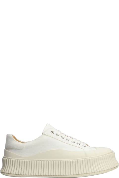 Jil Sander for Men Jil Sander White Leather Blend Sneakers