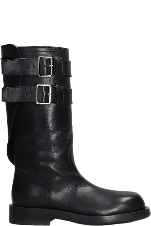 Ann Demeulemeester Boots for Women Ann Demeulemeester Milan Low Heels Boots In Black Leather