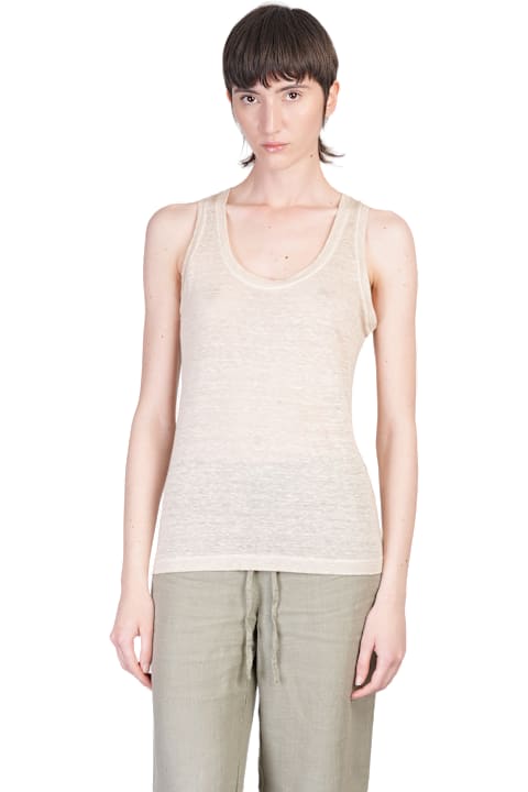 120% Lino Clothing for Women 120% Lino Tank Top In Beige Linen