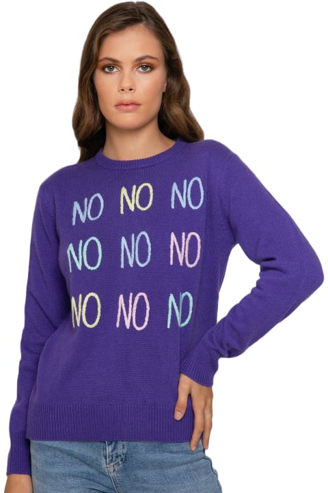 Homeware MC2 Saint Barth Woman Sweater With No No No Embroidery