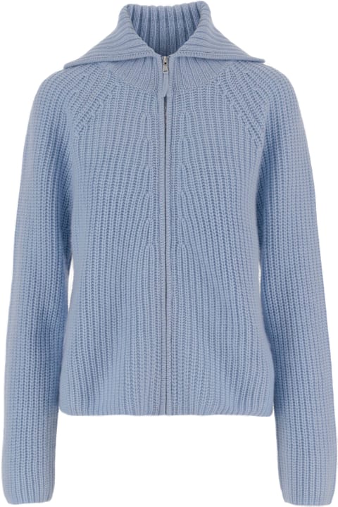 Clothing Sale for Women Allude Wool And Cashmere Zip-up Sweater