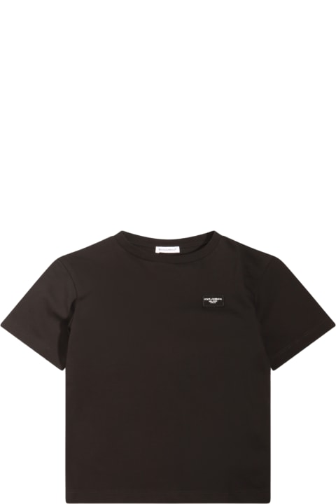 T-Shirts & Polo Shirts for Boys Dolce & Gabbana Black Cotton T-shirt