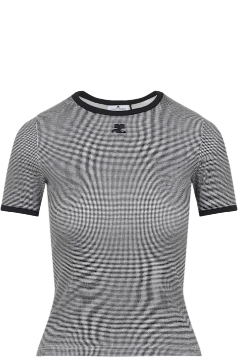 Courrèges for Kids Courrèges Houndstooth Contrast T-shirt