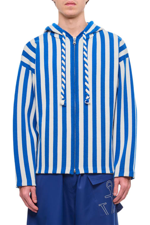 J.W. Anderson Sweaters for Men J.W. Anderson Striped Zipped Anchor Hoodie