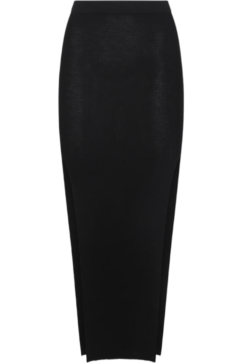 Homeware Rick Owens Black Cotton Midi Skirt