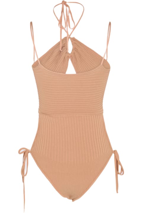 ANDREĀDAMO Swimwear for Women ANDREĀDAMO Nude Viscose Stretch Bodysuit