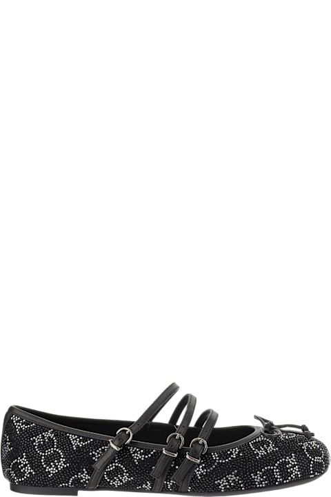 Pinko Laced Shoes for Women Pinko Joy Ballet With Rhinestones