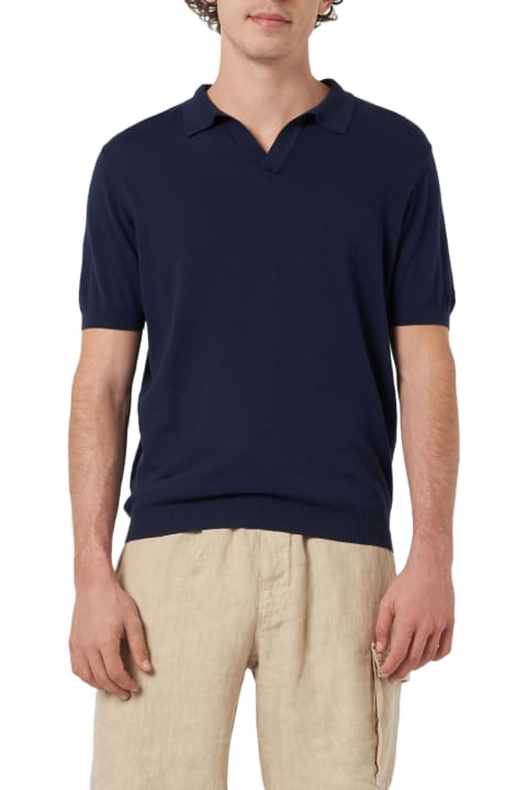 MC2 Saint Barth Clothing for Men MC2 Saint Barth Man Navy Blue Knit Polo Shirt Sloan