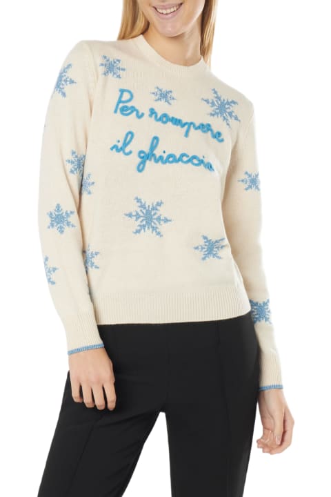 Homeware MC2 Saint Barth Woman Crewneck Sweater With Per Rompere Il Ghiaccio Embroidery