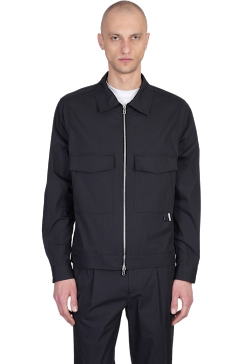 Low Brand Clothing for Men Low Brand Shirt Zip S130 Shirt In Black Cotton
