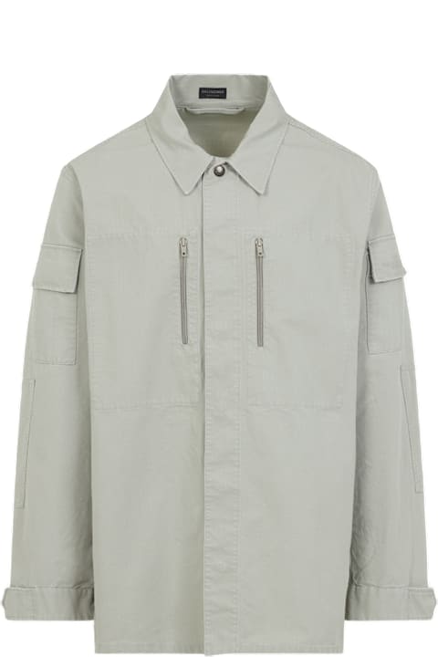 Balenciaga Shirts for Men Balenciaga Long Sleeves Military Shirt