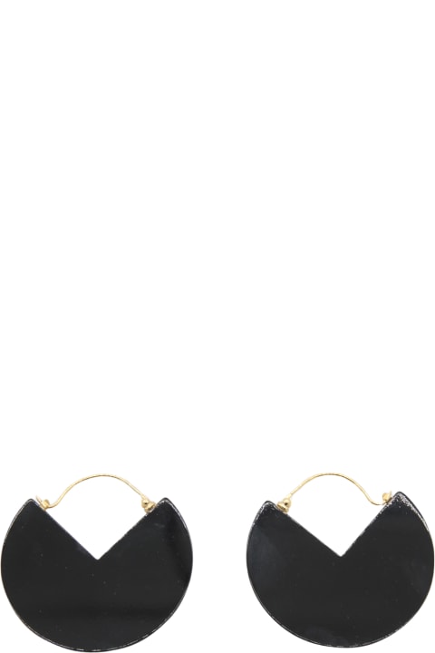 Jewelry Sale for Women Isabel Marant Black And Gold Brass '90 Earrings