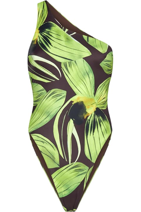 Louisa Ballou ملابس سباحة لـ السيدات Louisa Ballou Plunge Print Swimsuit