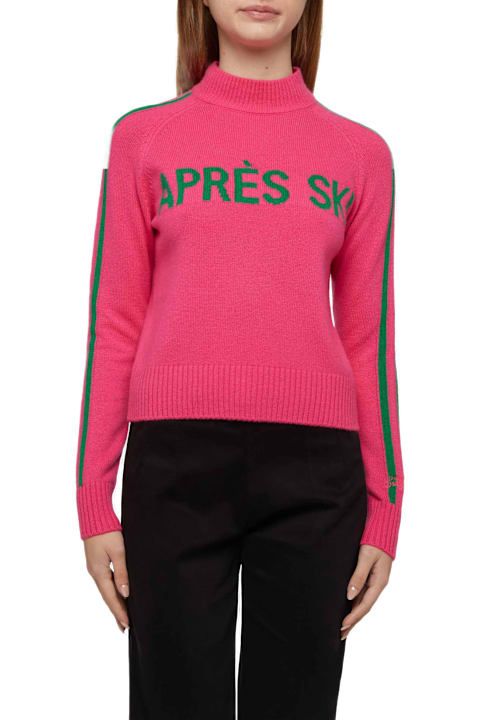 Homeware MC2 Saint Barth Woman Half-turtleneck Sweater With Apres Ski Embroidery