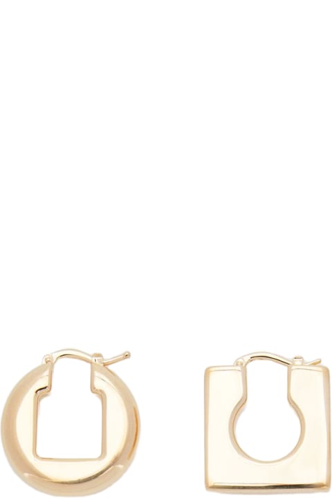 Les Boucles Rond Carre Brass Earrings
