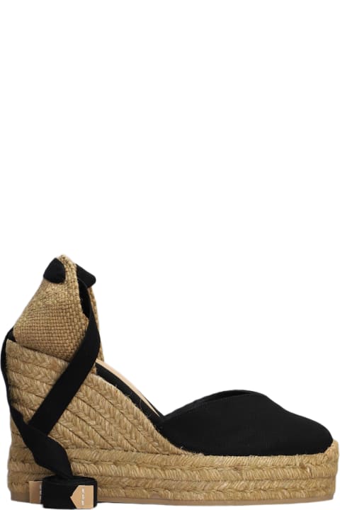Shoes for Women Castañer Chiara T-8ed-001 Wedges In Black Canvas