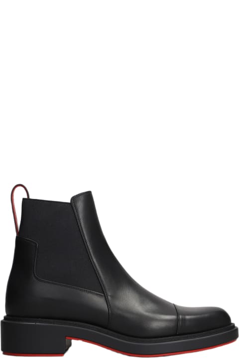 メンズ Christian Louboutinのブーツ Christian Louboutin Urbino Ankle Boots In Black Leather