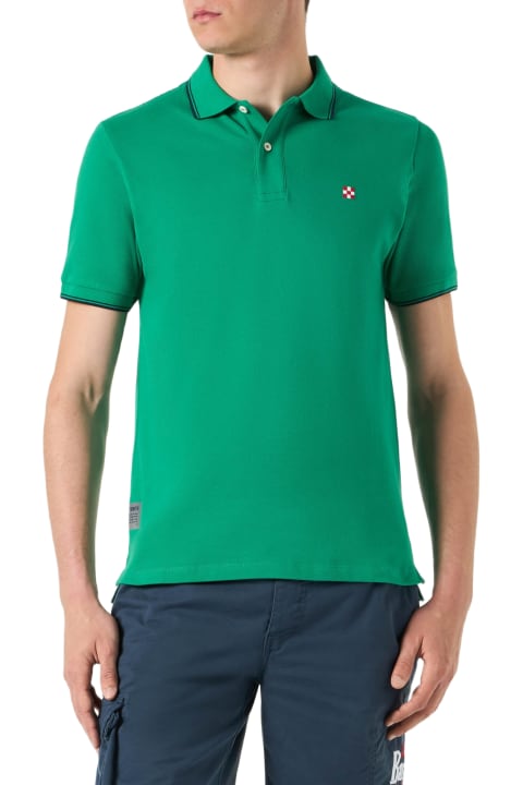 Homeware MC2 Saint Barth Green Polo With St. Barth Check Logo