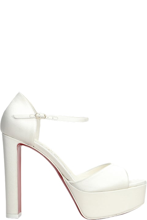 Christian Louboutin for Women Christian Louboutin Sandaloo 130 Sandals In White Silk