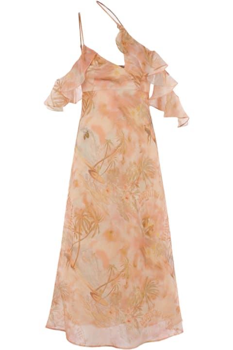 Zimmermann for Women Zimmermann Illuminate Slip Dress In Linen And Silk