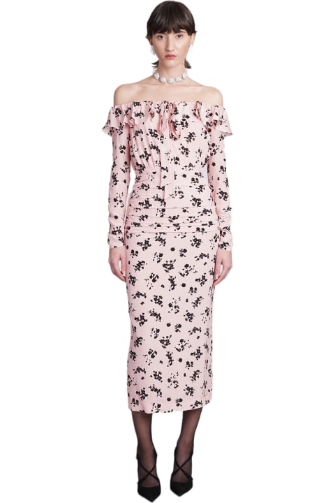 Fashion for Women Alessandra Rich Dress In Rose-pink Silk