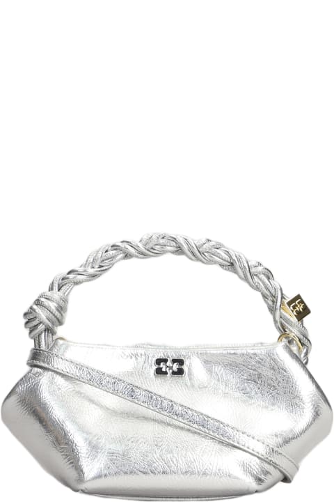 Ganni Totes for Women Ganni Hand Bag In Silver Leather