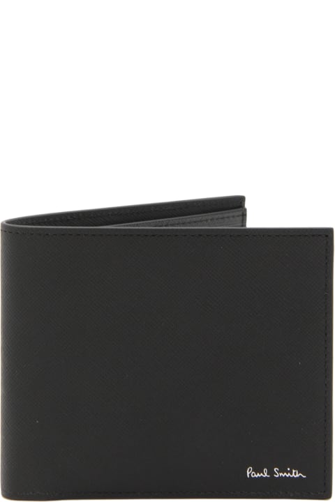 メンズ Paul Smithの財布 Paul Smith Black Multicolour Leather Wallet