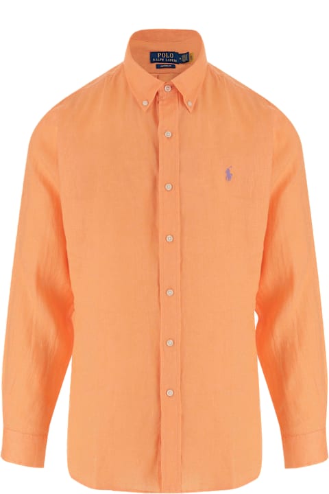 Homeware Polo Ralph Lauren Fluo Orange Linen Shirt