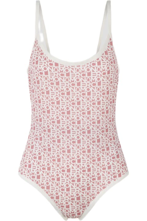 Swimwear for Women Moncler Pink Logoed One-piece Swimsuit