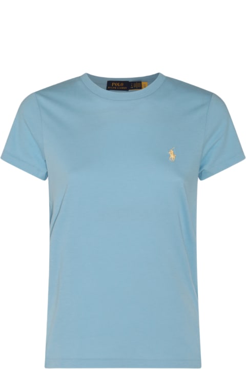 Polo Ralph Lauren for Women Polo Ralph Lauren Powder Blue And Yellow Cotton T-shirt