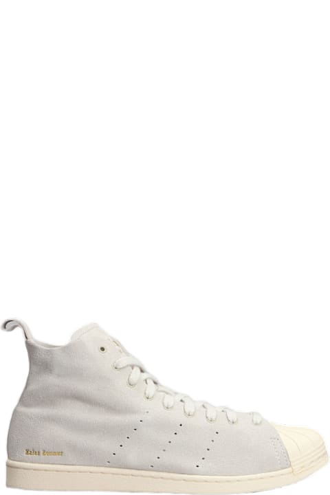 Adidas Originals by Wales Bonner for Men Adidas Originals by Wales Bonner Superstar Hi Sneakers In Grey Suede