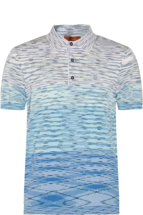Fashion for Men Missoni Blue Multicolour Cotton Polo Shirt