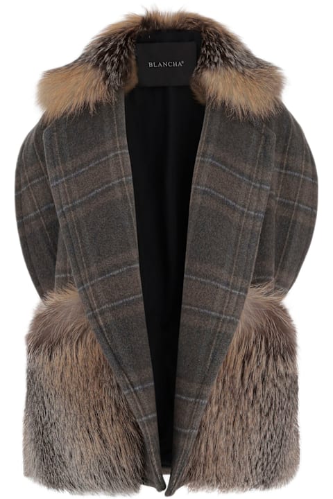 Blancha Coats & Jackets for Women Blancha Alpaca And Wool Blend Vest With Fur