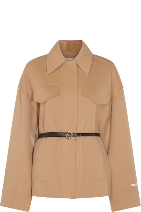 SportMax Coats & Jackets for Women SportMax Camel Wool Cantore Coat