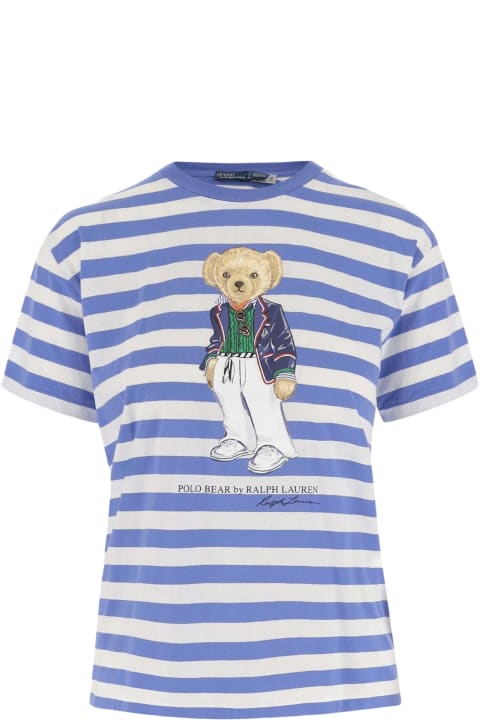 Ralph Lauren Topwear for Women Ralph Lauren Polo Bear Striped Cotton T-shirt