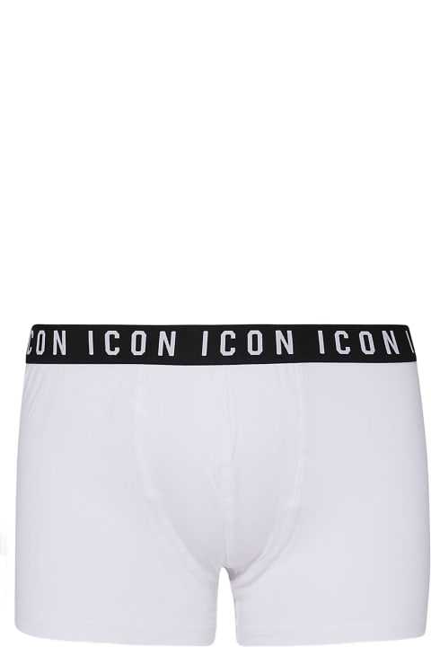 Underwear for Men Dsquared2 White Cotton Be Icon Trunk