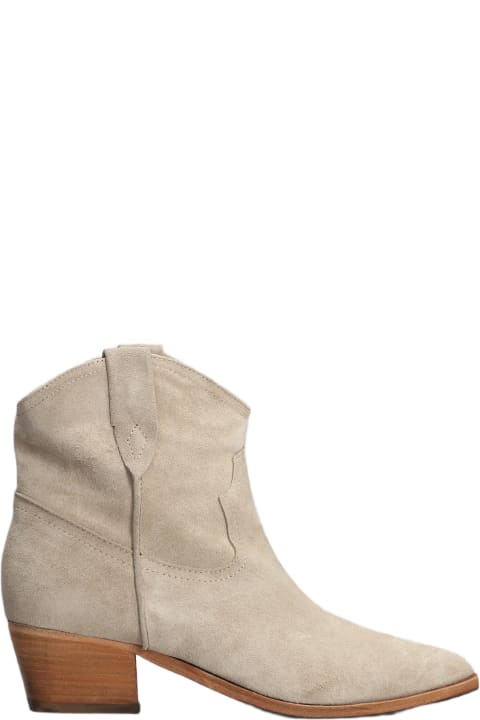 Julie Dee Boots for Women Julie Dee Texan Ankle Boots In Taupe Suede